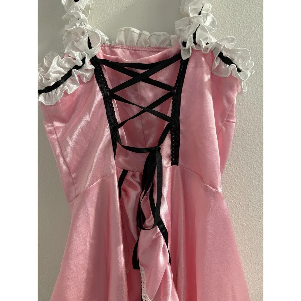Victorian Maid Costume with Accessories Sz L 15” Across Halloween Dress Up